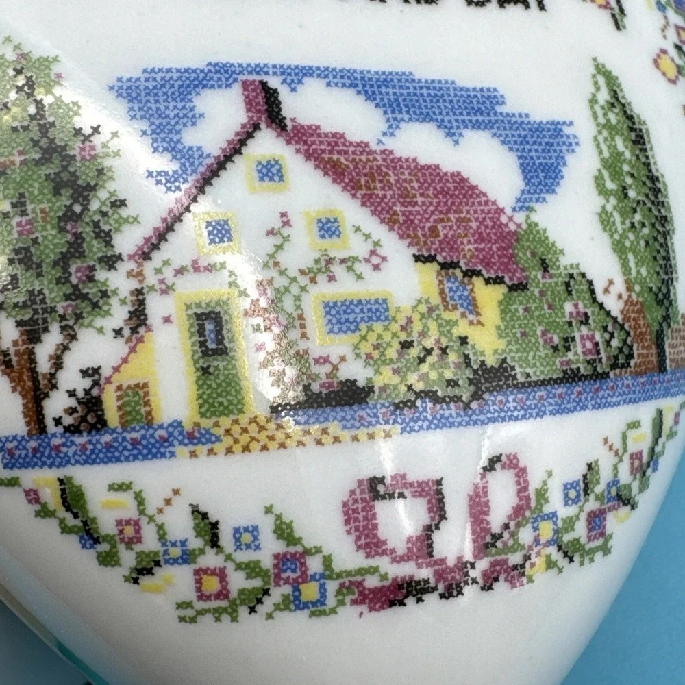 Heart Shape‎ Trinket Box Bavaria Western Germany Lid Bless Home Prayer Vintage